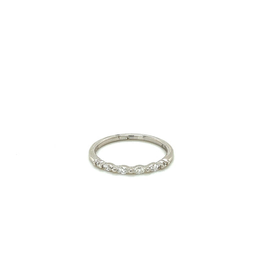 14k white gold marquise diamond band 0.17ct