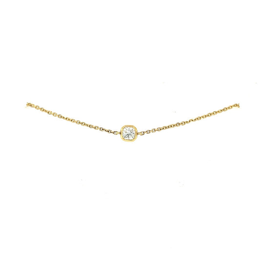 18k yellow gold forevermark black label square bezel set diamond bracelet 0.19ct