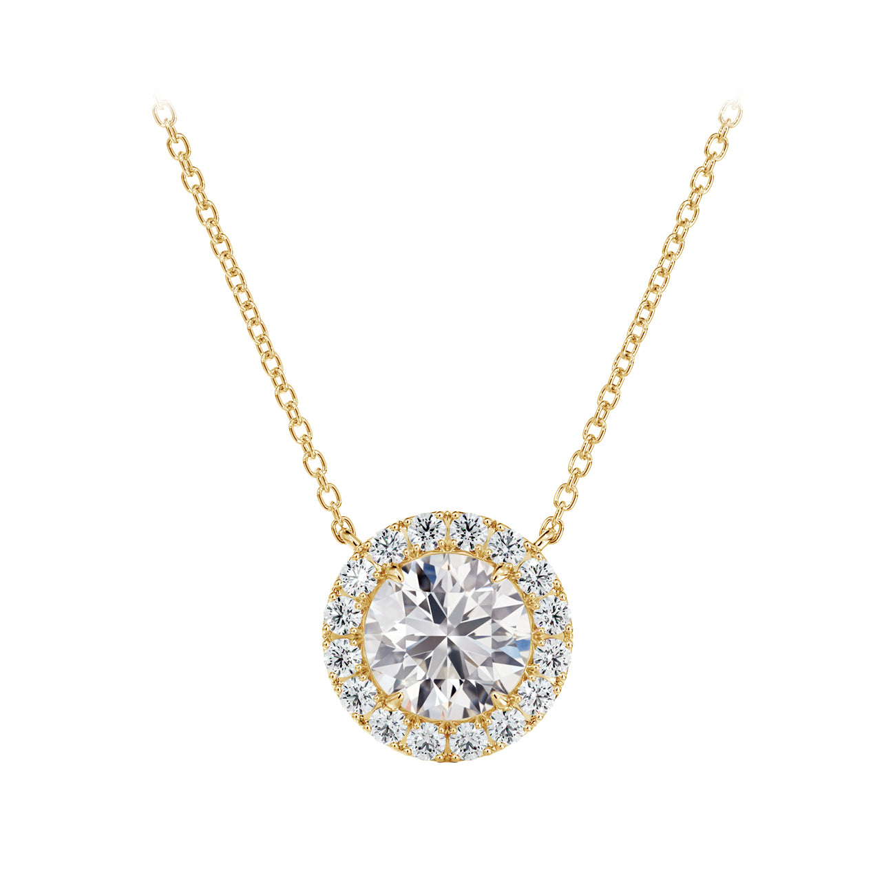 18k yellow gold center of my universe diamond pendant 0.65ct