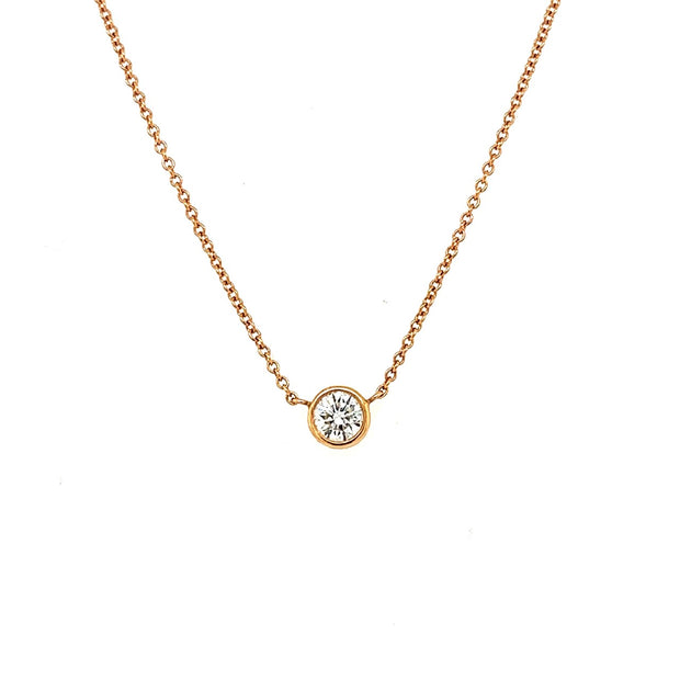 18k rose gold bezel set forevermark diamond pendant