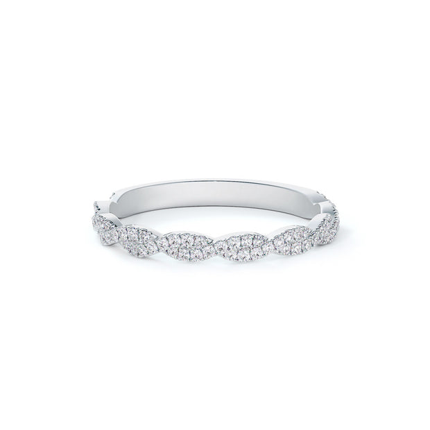 18k white gold diamond twist band 0.23ct