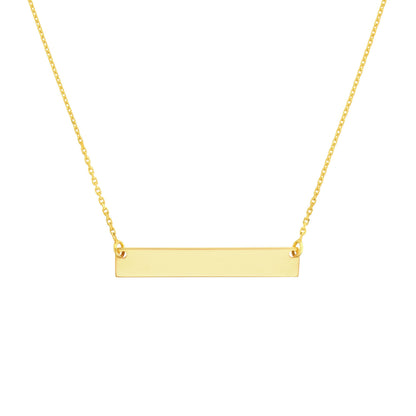 14k yellow gold mini bar necklace