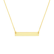14k yellow gold mini bar necklace