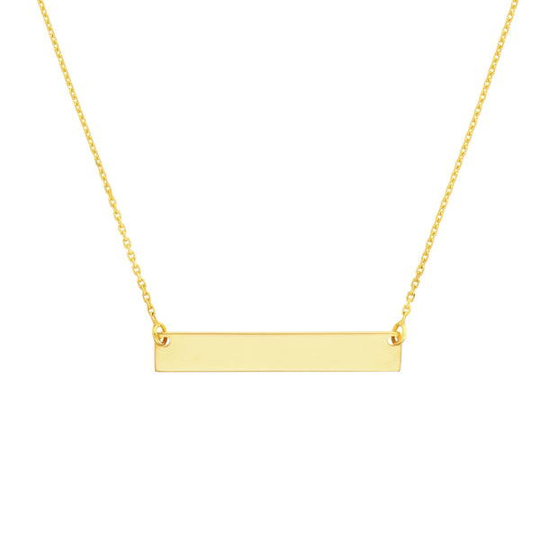 14k yellow gold mini bar necklace