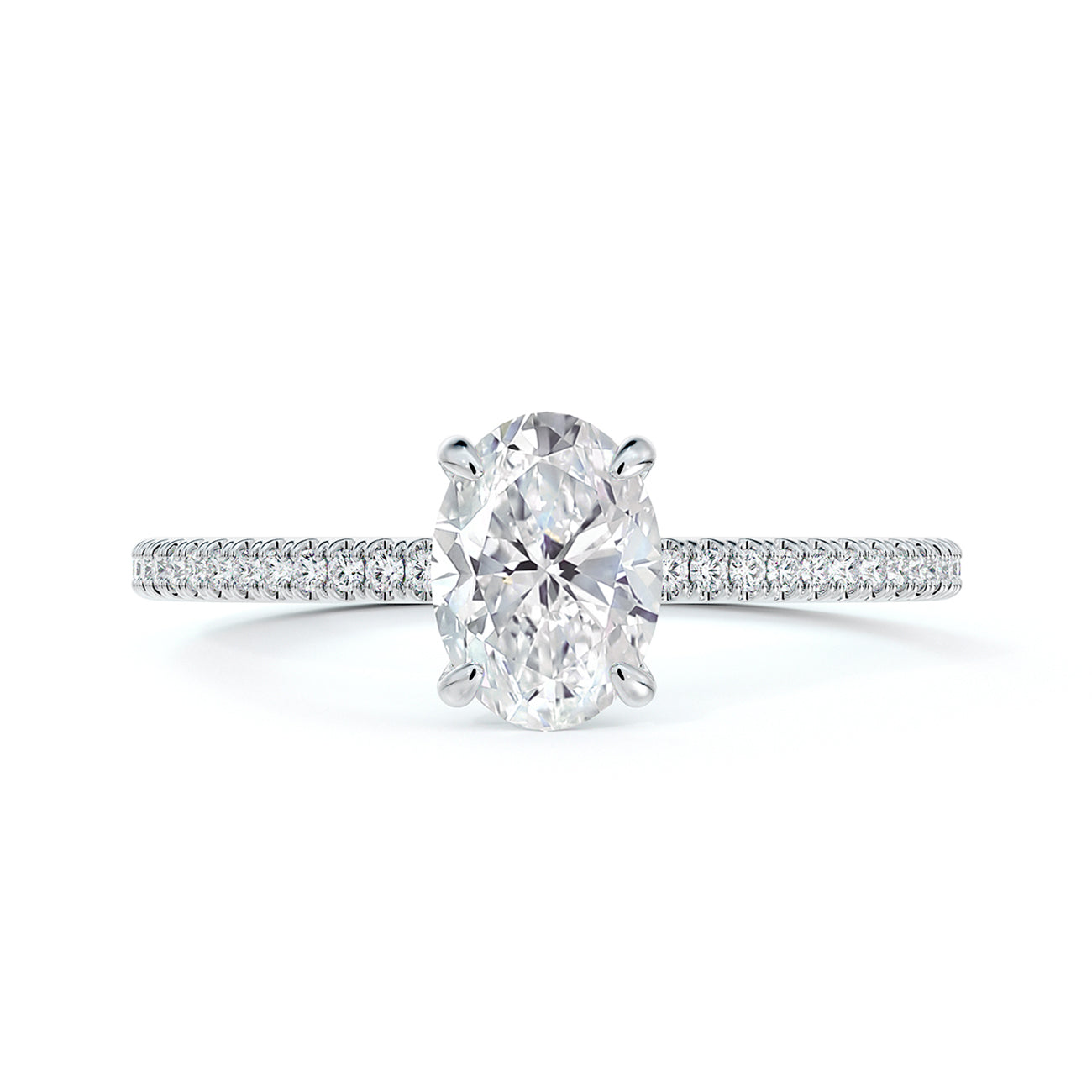 platinum oval diamond engagement ring 1.25ct