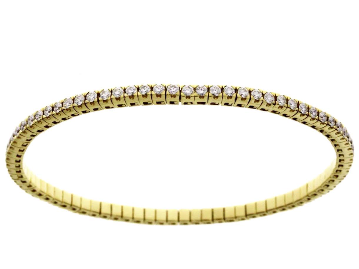 18k yellow gold diamond stretch bracelet 2.46ct