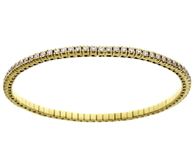 18k yellow gold diamond stretch bracelet 2.46ct