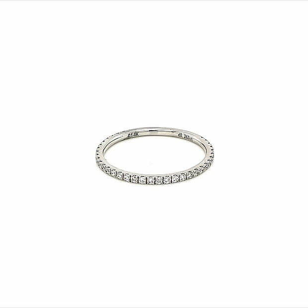 14k white gold stackable diamond band 0.27ct