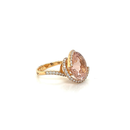 18k rose gold morganite legacy ring 14.45ct