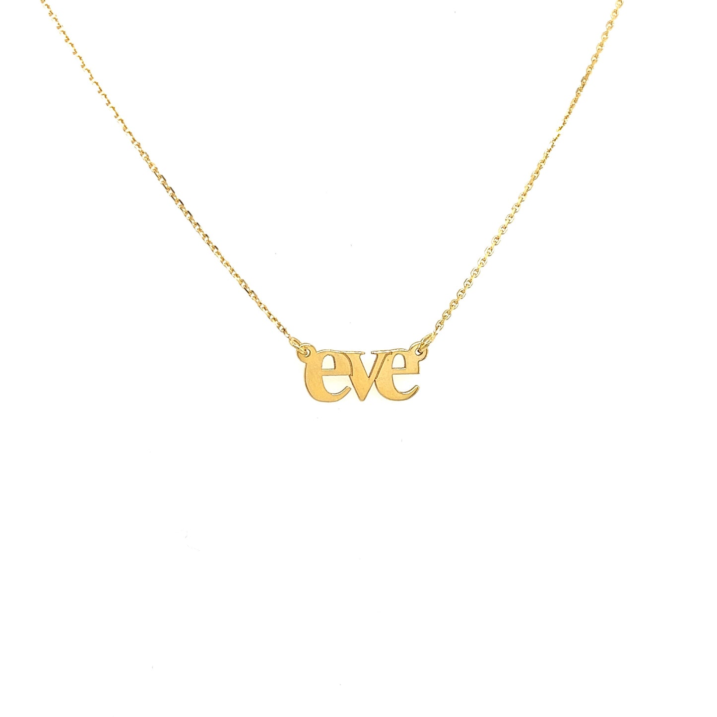 14k yellow gold block initial nameplate