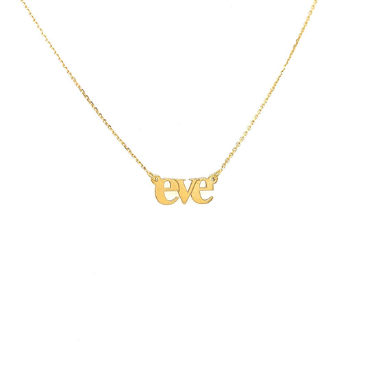 14k yellow gold block initial nameplate