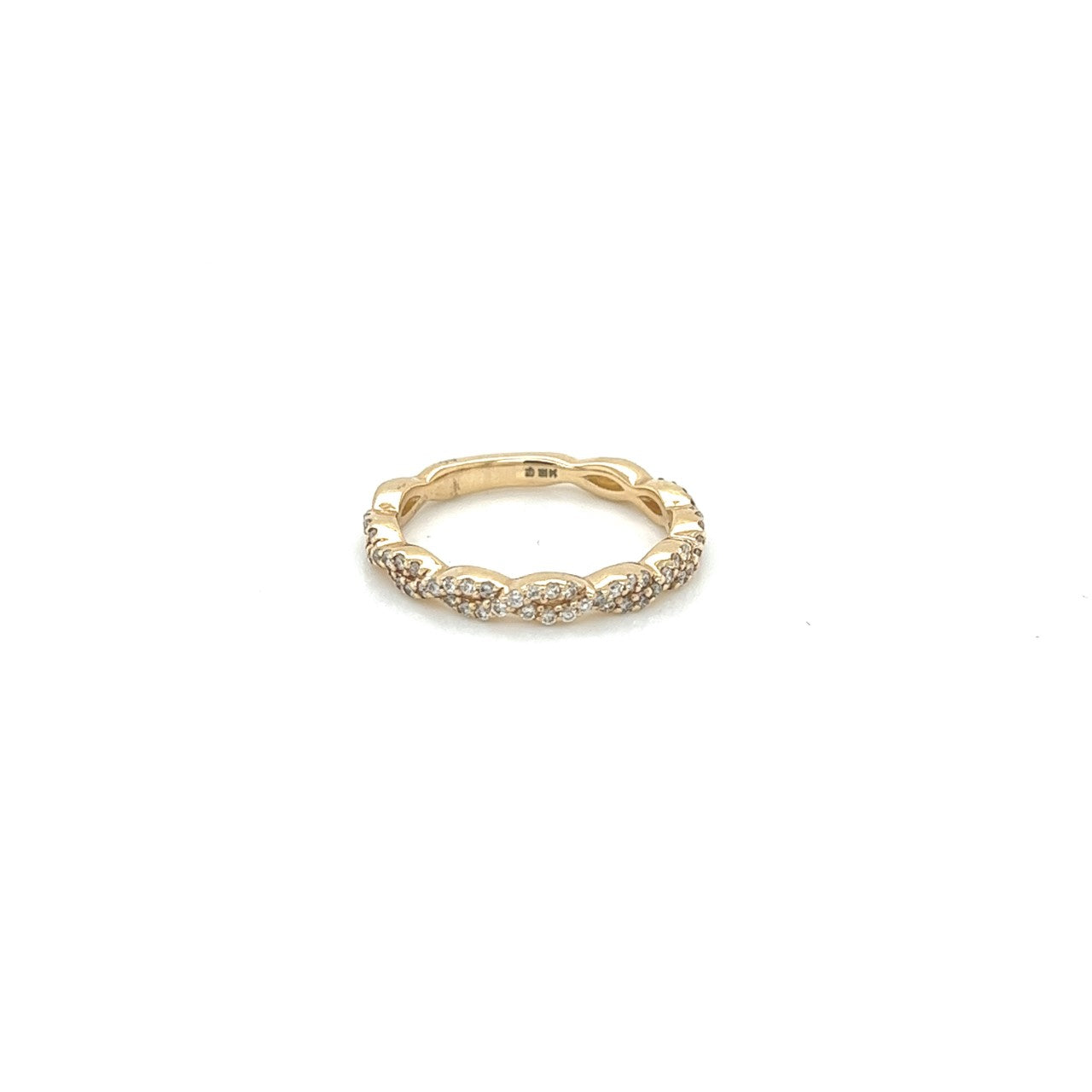 14k yellow gold diamond twist band 0.32ct