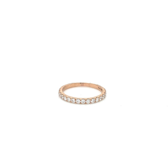 14k rose gold micro pave diamond band 0.44ct