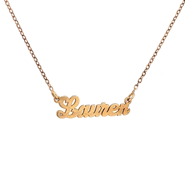 yellow gold plated small nameplate