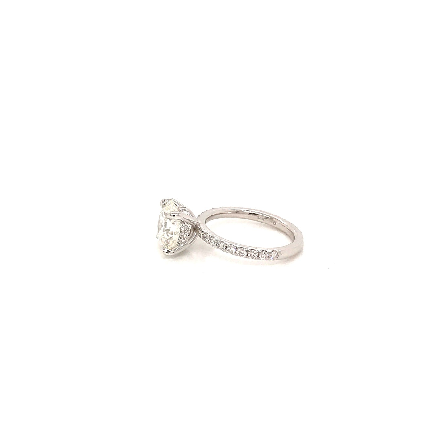 Undercarriage Diamond Halo Engagement Ring