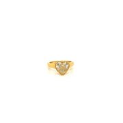 18k yellow gold fancy yellow heart shape diamond ring 2.01ct