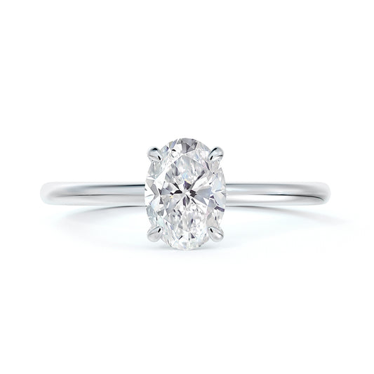 platinum oval diamond solitaire engagement ring 1.00ct
