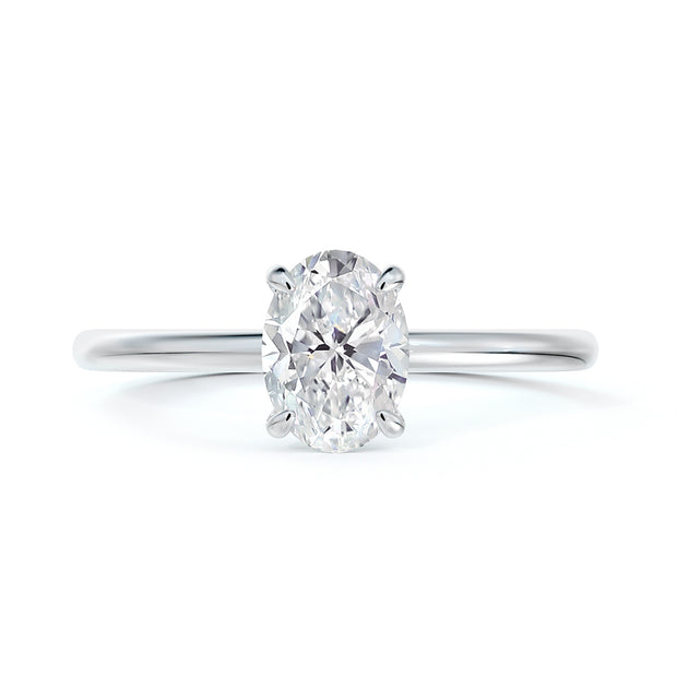 platinum oval diamond solitaire engagement ring 1.00ct