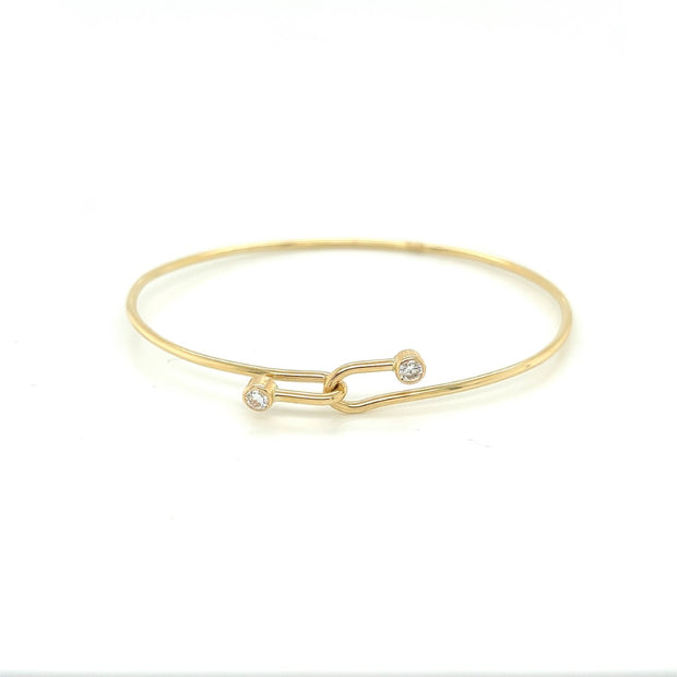 14k rose gold wire diamond bracelet