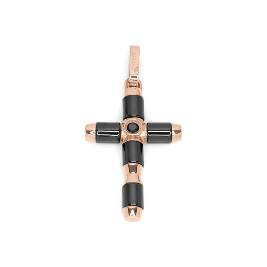 18k rose gold and black ceramic cross