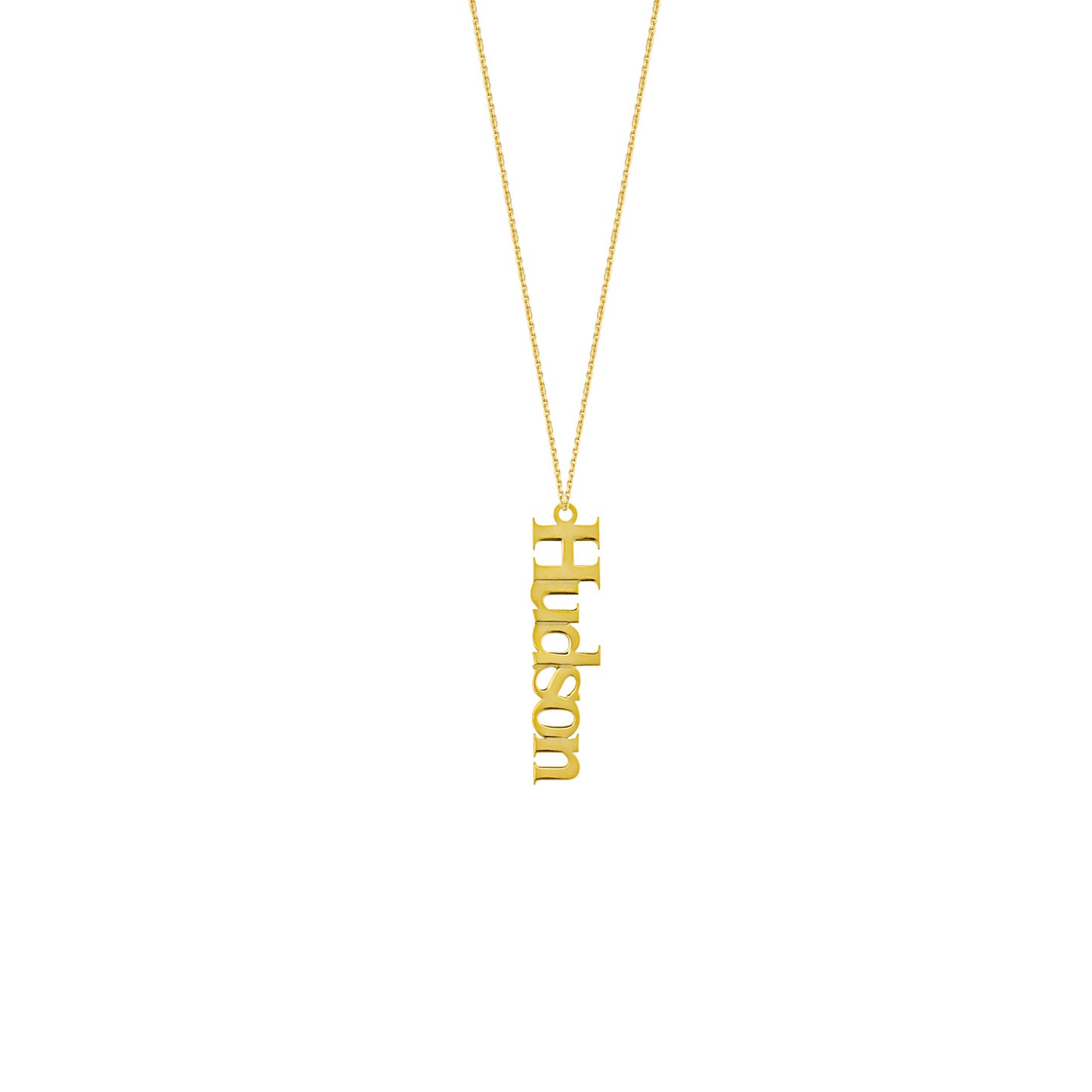 14k yellow gold vertical nameplate