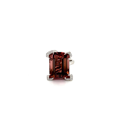 18k white gold tourmaline fashion ring
