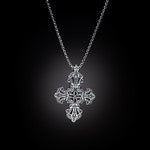 mens silver sculpted cross