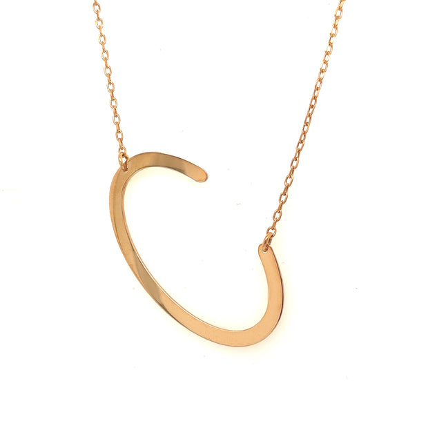 rose gold plated large initial c
