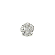 platinum baguette diamond flower ring 4.12ct