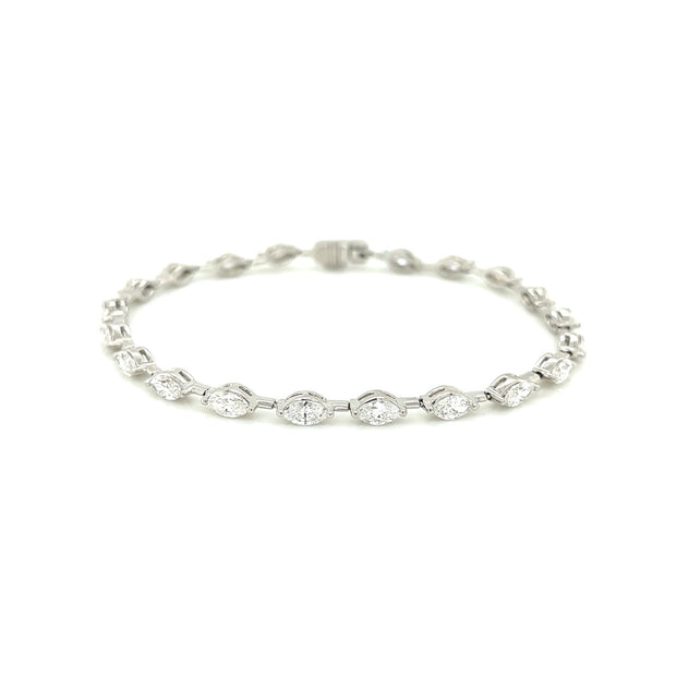 platinum marquise diamond line bracelet 3.78ct