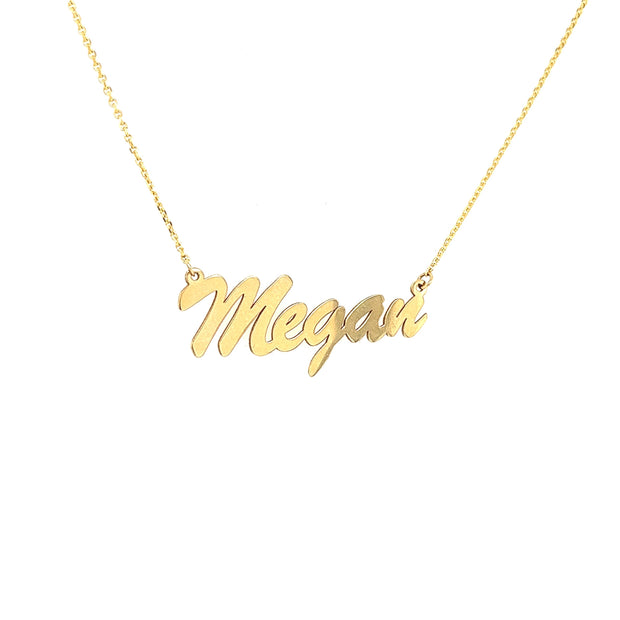 14k yellow gold nameplate necklace