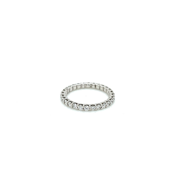 14k white gold diamond eternity band in u-prong setting 1.00ct