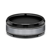 Tantalum and Black Titanium Comfort-fit Design Wedding Band