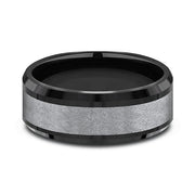 Tantalum and Black Titanium Comfort-fit Design Wedding Band