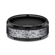 Tantalum and Black Titanium Comfort-fit Design Wedding Band