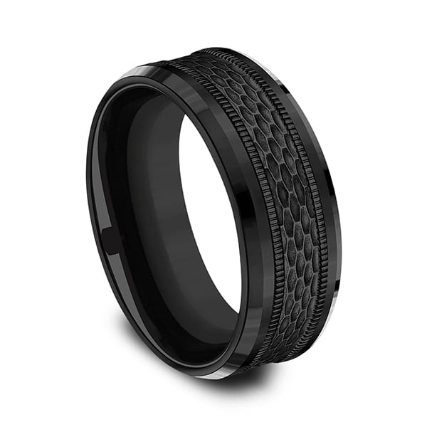 Black Titanium Comfort-fit Design Wedding Band