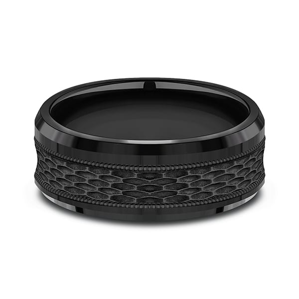 Black Titanium Comfort-fit Design Wedding Band