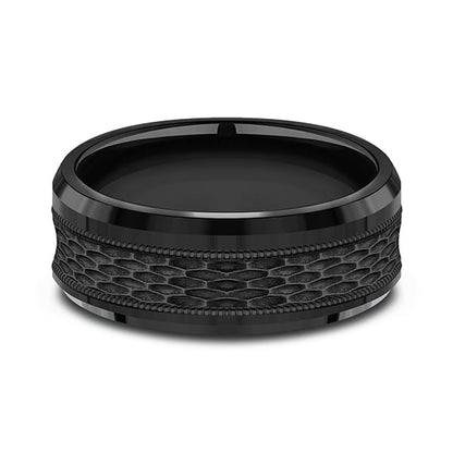 Black Titanium Comfort-fit Design Wedding Band