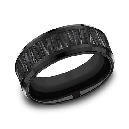 Black Titanium Comfort-fit Design Wedding Band