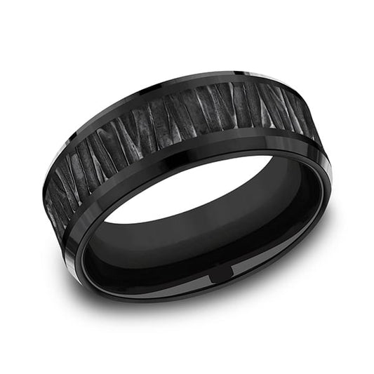 Black Titanium Comfort-fit Design Wedding Band