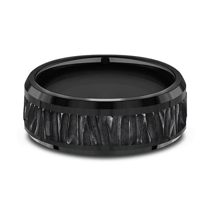 Black Titanium Comfort-fit Design Wedding Band
