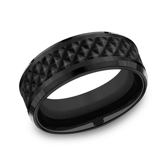 Black Titanium Comfort-fit Design Wedding Band