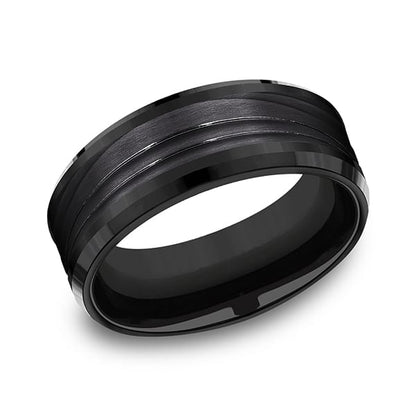 Black Titanium Comfort-fit Design Wedding Band
