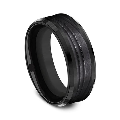 Black Titanium Comfort-fit Design Wedding Band
