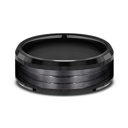 Black Titanium Comfort-fit Design Wedding Band