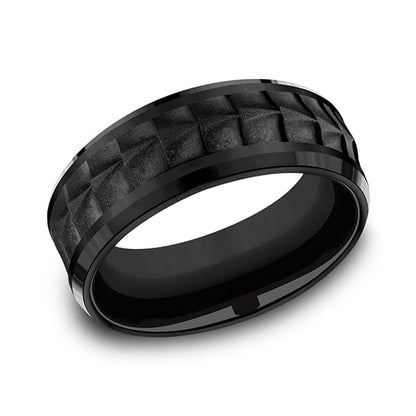 Black Titanium Comfort-fit Design Wedding Band