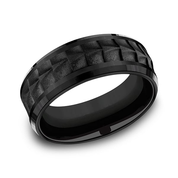Black Titanium Comfort-fit Design Wedding Band