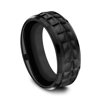 Black Titanium Comfort-fit Design Wedding Band