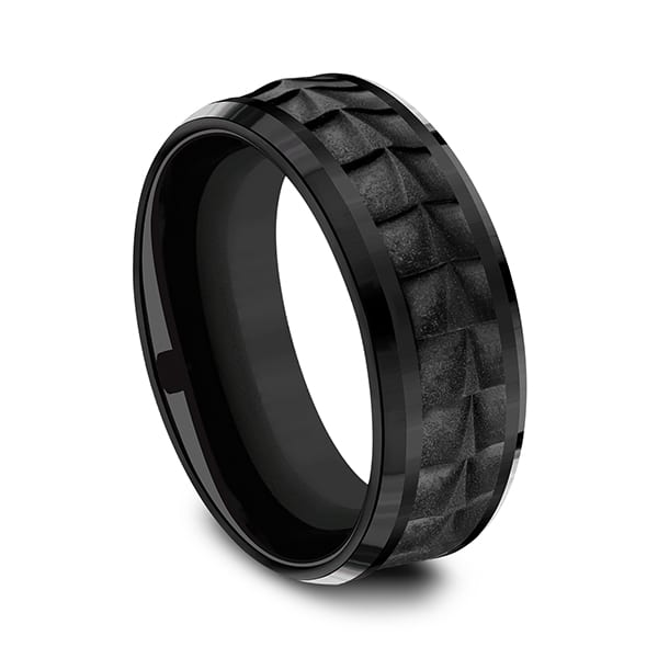 Black Titanium Comfort-fit Design Wedding Band