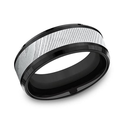 Black Titanium Comfort-fit Design Wedding Band